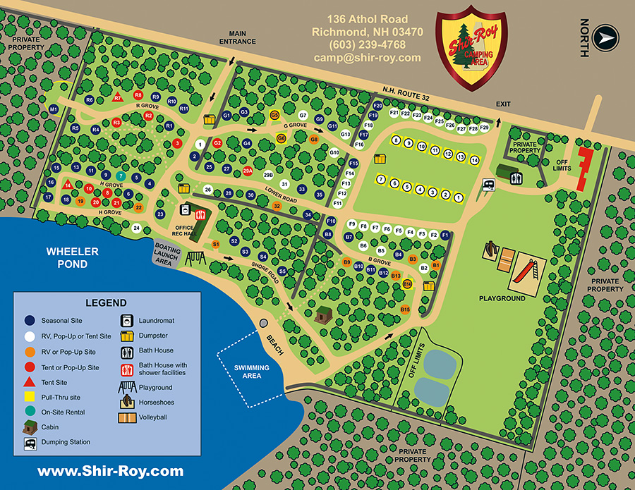 Shir-Roy Camping Area Site Map